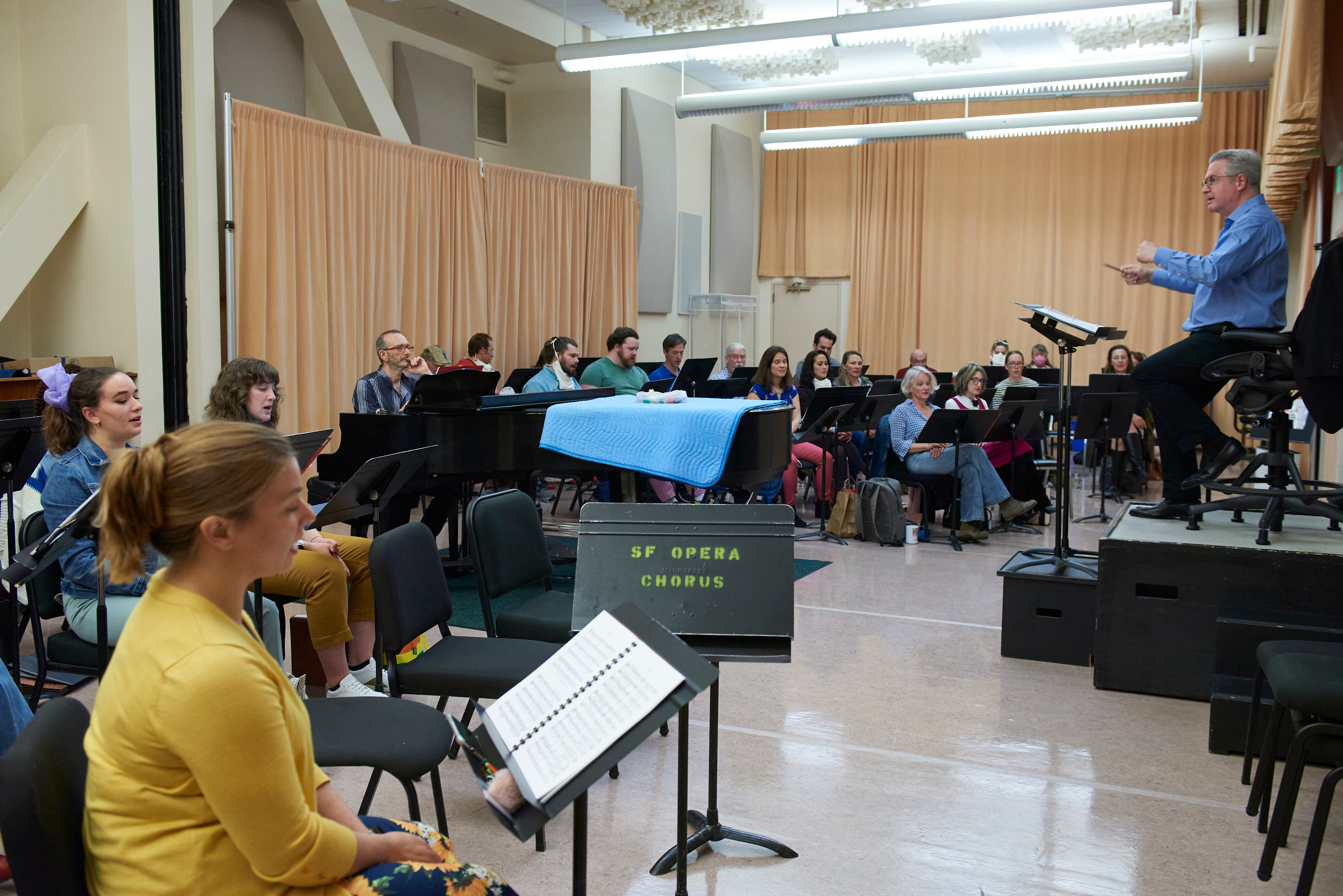 SFO chorus at rehearsals