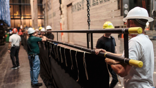 Backstage crew building set