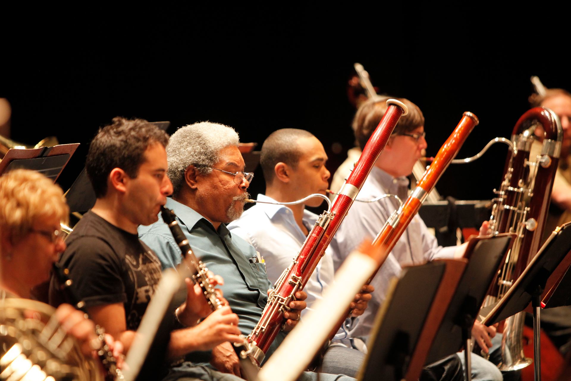 Opera orchestra woodwind section for the people at the opera