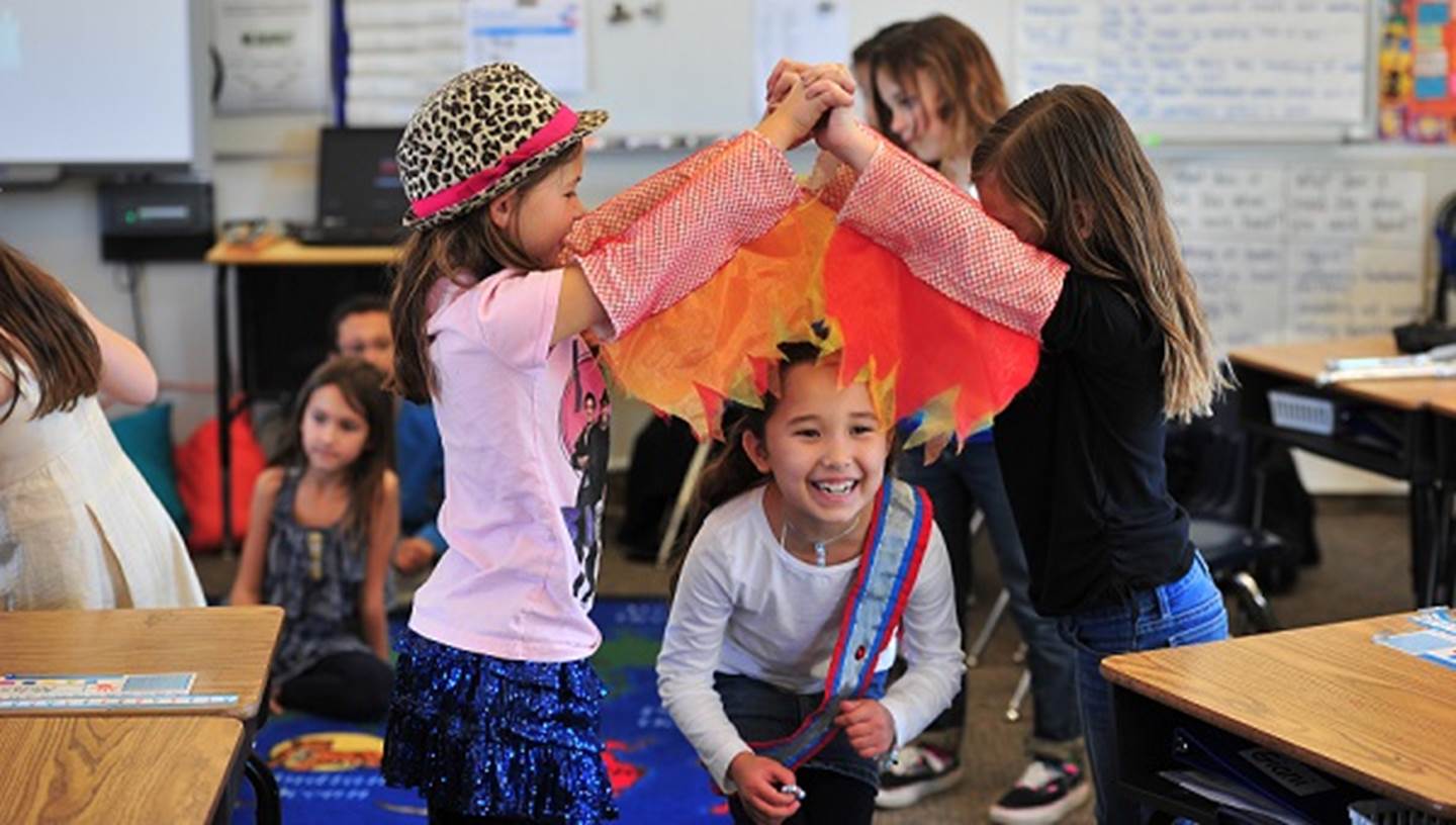 Students participating in Sing a Story