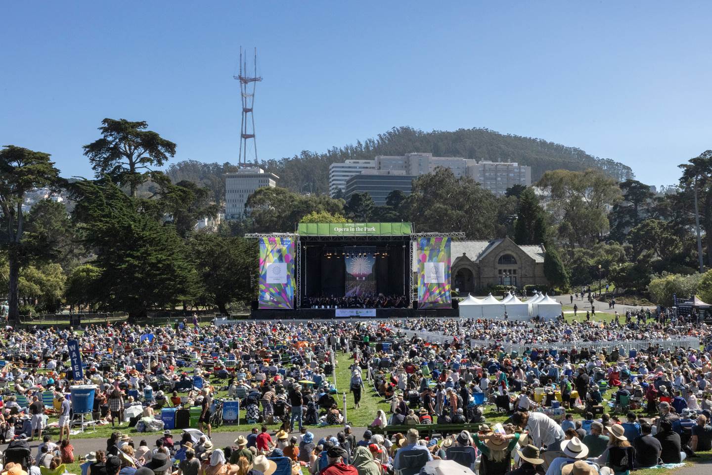 View of Opera in the Park 2023 from the back of the lawn